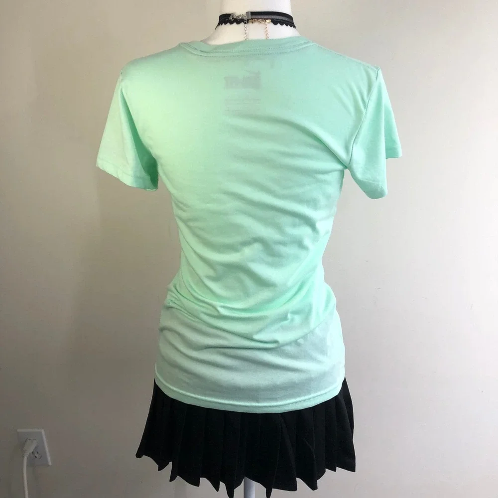 Nike Dri-FIT V-Neck T-Shirt Womens Small Mint Green Cotton Blend Activewear Slim